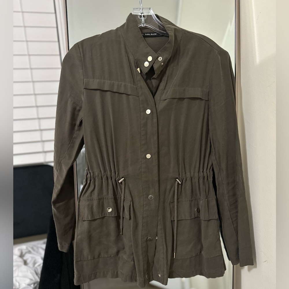 Zara Olive Green Utility Jacket- SIZE XS